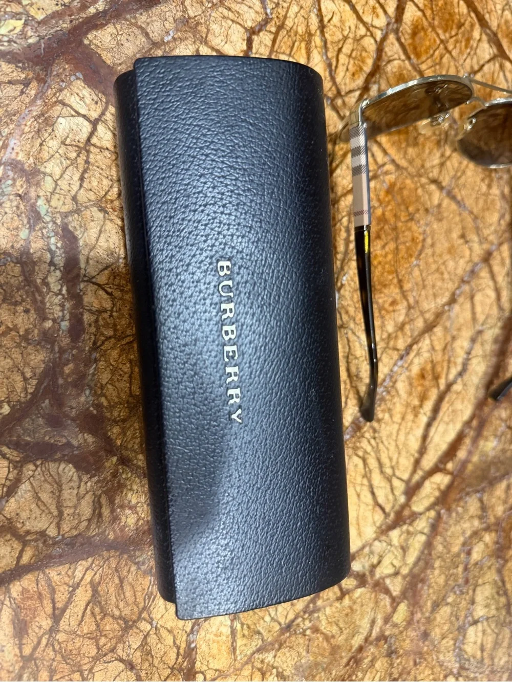 Burberry Aviator Sunglasses - Silver Frame with Brown Lenses